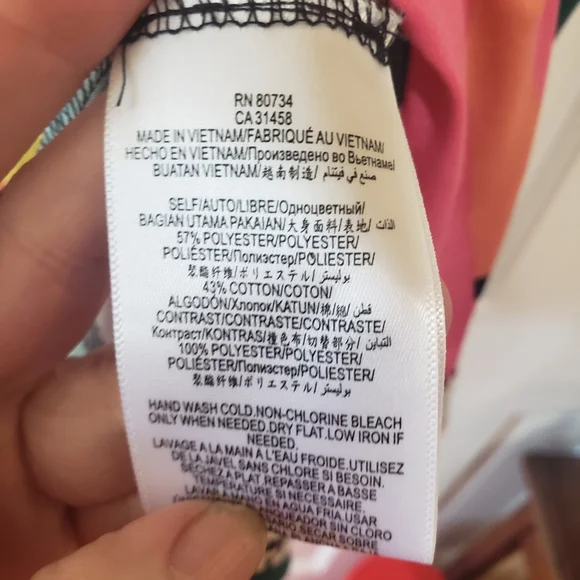 BCBGeneration Dress Tropical Cap Sleeves Front Tie S Monstera Print y2k - Picture 7 of 7